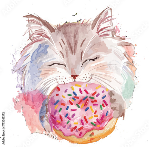 cat with donut