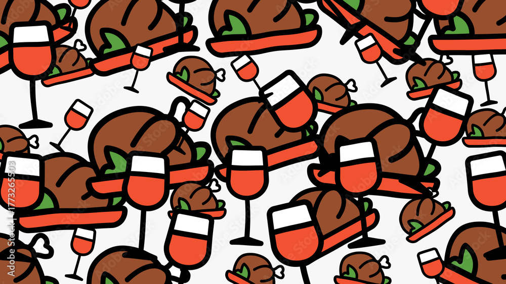 Obraz premium Thanksgiving motion pattern, perfect for dinner invitations, restaurant menus, and foodthemed designs.