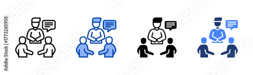 Counseling icon set multiple style collection