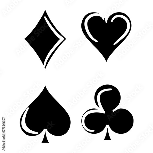 Black ace of spades and red ace of hearts playing cards icon for poker and casino gambling game