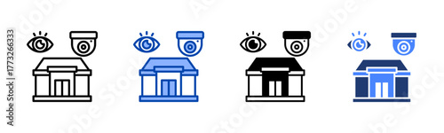 Surveillance icon set multiple style collection