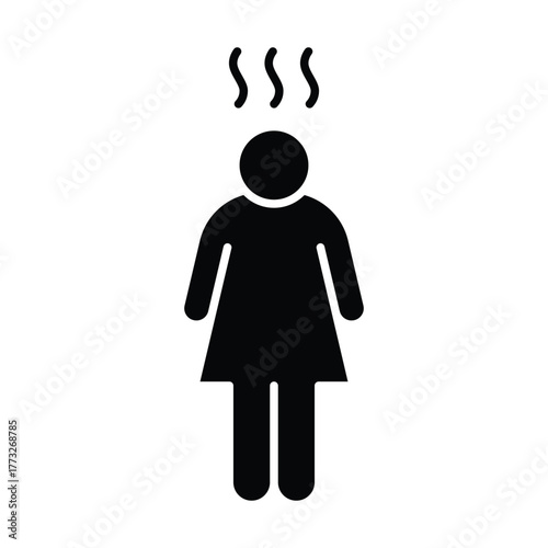 Depression icon. Simple solid style. Depression silhouette symbol design. Simple glyph illustration on white background.