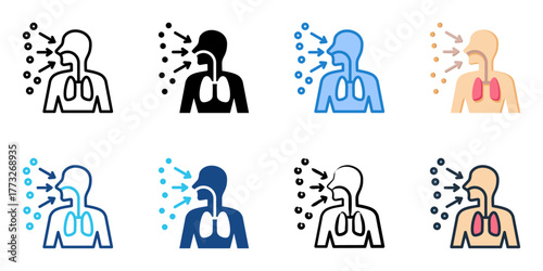 Airborne Particles icon set multiple style collection 
