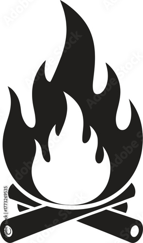 Fire icon collection. Fire flame symbol. Bonfire silhouette logotype. fire icon vector illustration.