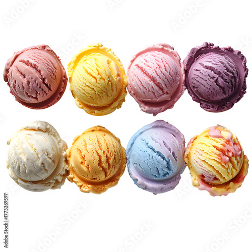 Indulge in vibrant scoops of assorted ice cream flavors, perfect for summer treats, dessert menus, and sweet cravings, a colorful culinary delight