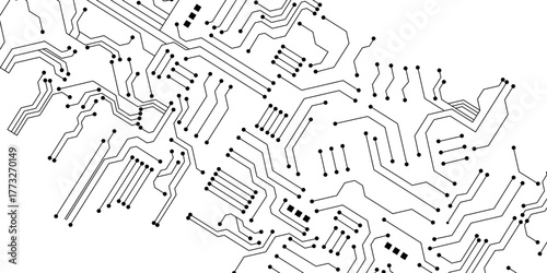 Circuit technology background with hi-tech digital data connection system and computer electronic design