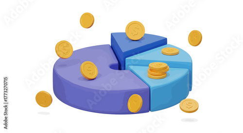 Maximize business growth with this dynamic 3D pie chart, visualize success and financial projections for strategic marketing and investment decisions now