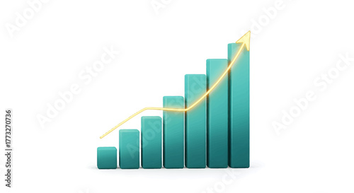 Visualize dynamic business growth with a vibrant upward trending chart showing financial success and positive market performance in a modern presentation