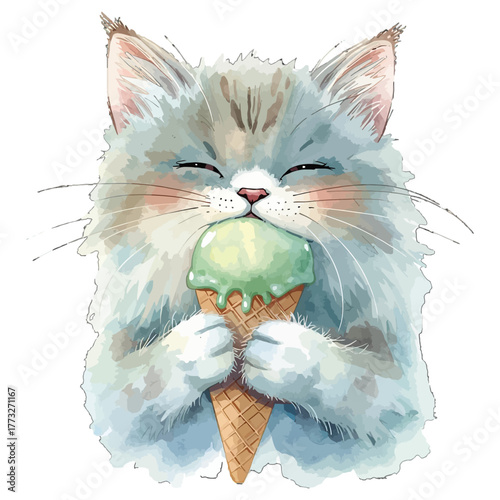 cat on a white background