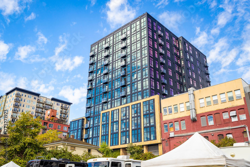 Modern Buildings and Skyscrapers on Seattle Bright Summer Day © PhotoSpirit