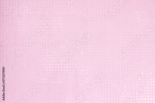 Pink tile wall chequered background bathroom floor texture. Ceramic wall and floor tiles mosaic background in bathroom and kitchen clean. Pool design pattern geometric with grid wallpaper decoration.