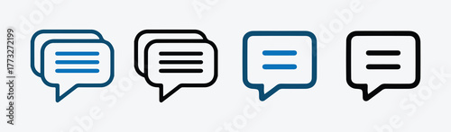 Blue and Black Chat Message Icons Set