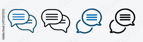 Blue and Black Speech Bubble Communication Icons
