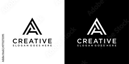 FA or AF initial letter logo design vector