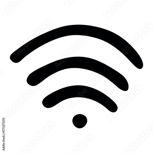 Hand drawn free wifi spot zone sign Public wi-fi area sign Wireless internet clipart in doodle style Single element for print, web, design, decor 3G, 4G, 5G, 6G, IoT