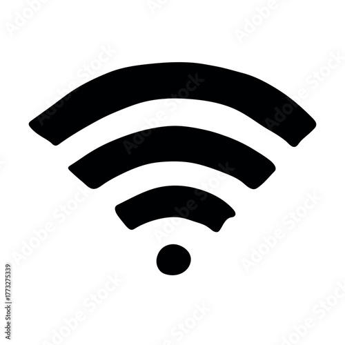 Hand drawn free wifi spot zone sign Public wi-fi area sign Wireless internet clipart in doodle style Single element for print, web, design, decor 3G, 4G, 5G, 6G, IoT