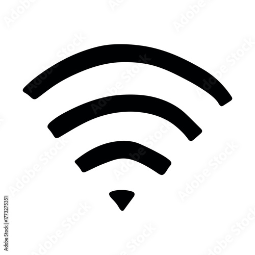 Hand drawn free wifi spot zone sign Public wi-fi area sign Wireless internet clipart in doodle style Single element for print, web, design, decor 3G, 4G, 5G, 6G, IoT