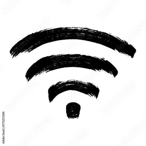 Hand drawn free wifi spot zone sign Public wi-fi area sign Wireless internet clipart in doodle style Single element for print, web, design, decor 3G, 4G, 5G, 6G, IoT