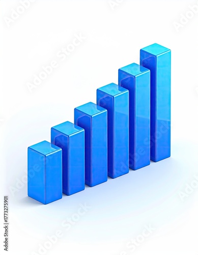 Free Download Blue bar graph shows steady, isometric growth - GFXLoad