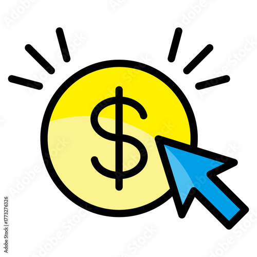 Pay Per Click  Icon Element For Design