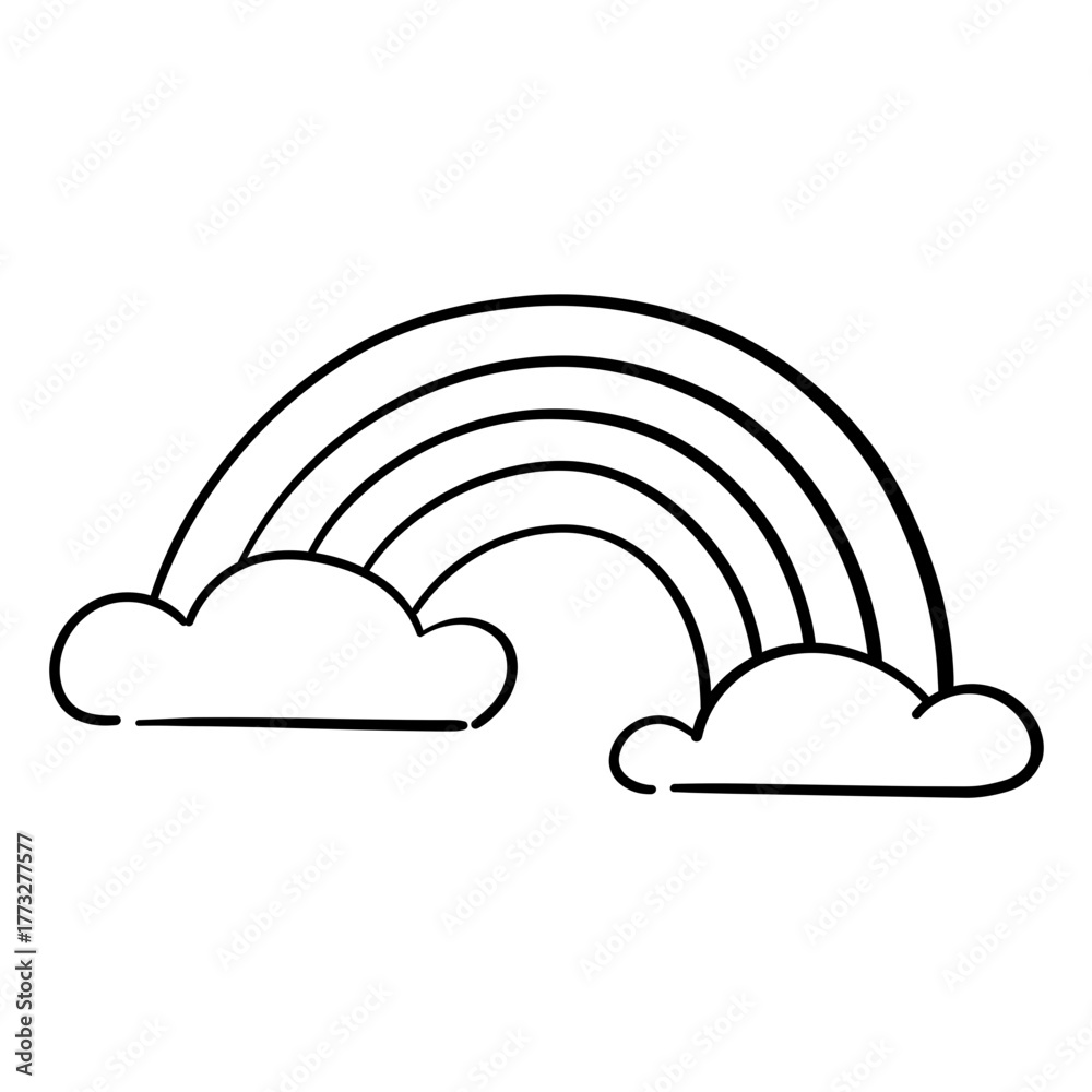 Fototapeta premium Rainbow with clouds