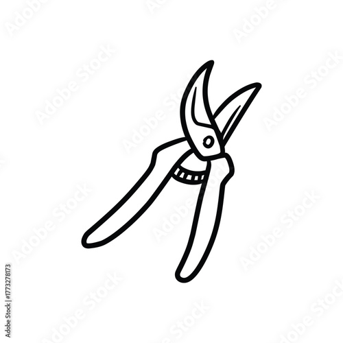 Pruning Shears Garden Tool Line Art