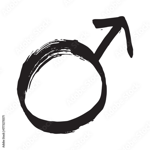 Hand drawn male gender identity sign Symbol used to represent sex and gender