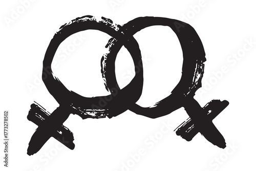 Hand drawn lesbian identity sign Symbol used to represent sex and gender