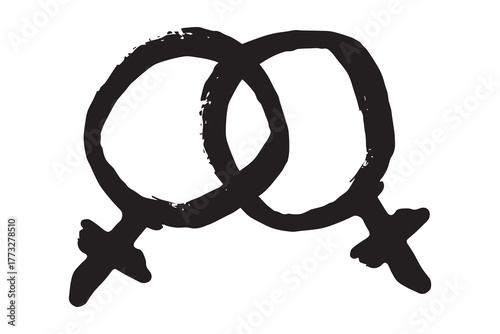 Hand drawn lesbian identity sign Symbol used to represent sex and gender