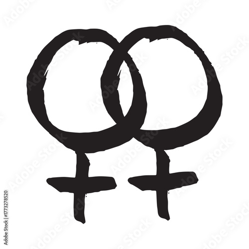 Hand drawn lesbian identity sign Symbol used to represent sex and gender