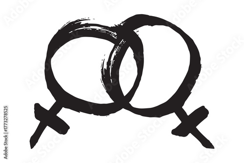 Hand drawn lesbian identity sign Symbol used to represent sex and gender