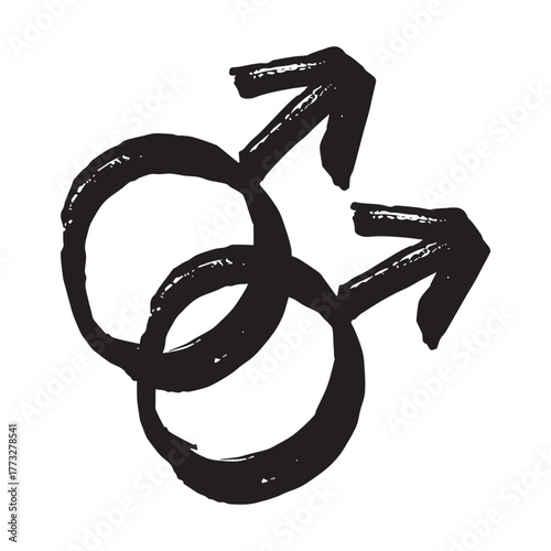 Hand drawn homosexual identity sign Symbol used to represent sex and gender