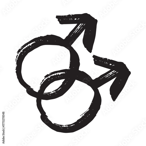 Hand drawn homosexual identity sign Symbol used to represent sex and gender