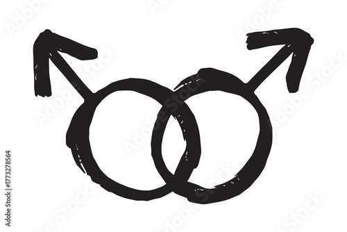 Hand drawn homosexual identity sign Symbol used to represent sex and gender