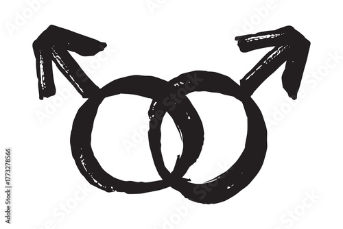Hand drawn homosexual identity sign Symbol used to represent sex and gender
