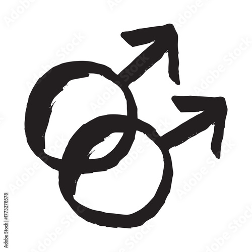 Hand drawn homosexual identity sign Symbol used to represent sex and gender