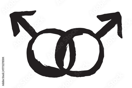Hand drawn homosexual identity sign Symbol used to represent sex and gender