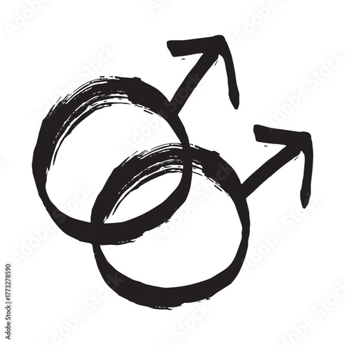 Hand drawn homosexual identity sign Symbol used to represent sex and gender