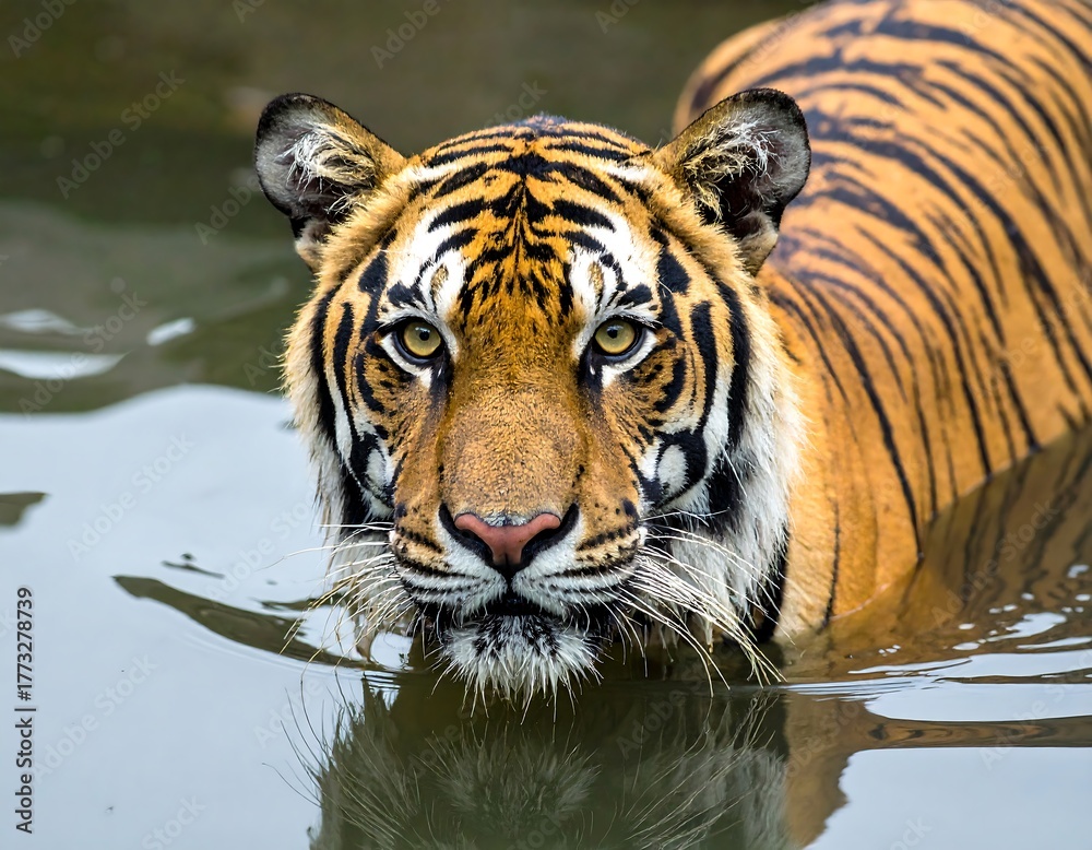 Fototapeta premium Tiger swimming in water