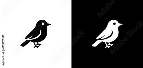 Black and White Bird Silhouet...