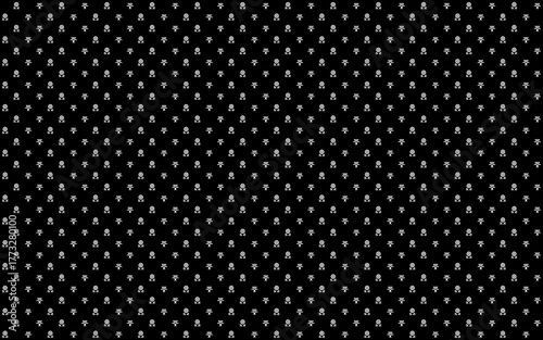Wallpaper Mural Geometric abstract seamless pattern with mini round n half flower outline in white on black background. Vector illustration, for masculine shirt lady dress cloth cover decoration textile wallpaper  Torontodigital.ca