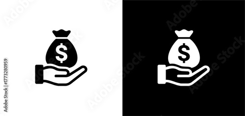 Black and White Hand Holding ...