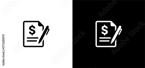 Black and White Invoice Icon ...