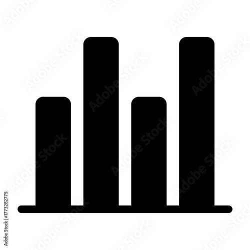 Diagram Vector Solid Icon, Statistics Icons Collection, Graph silhouette.