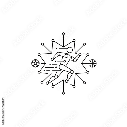 Athlete sprints amidst sports frenzy