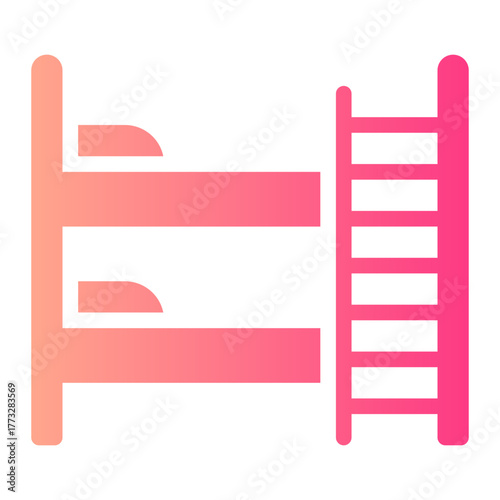 bunk bed gradient icon