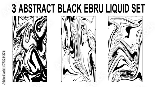  Ebru, Turkish marbling art background collection. Suminagashi. Hand drawn marbling illustration technique.