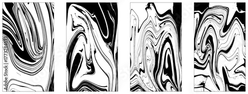  Abstract background illustration. Ebru, Turkish marbling art background collection. 