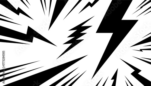 Lightning bolt icon. Flash symbol, thunderbolt, blitz lightnings strike sign. Electric energy black silhouettes, power concept. Vector isolated dynamic sports logo set template