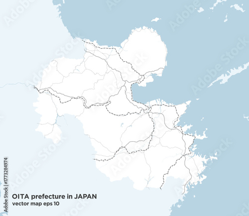 日本の大分県のシンプルなロードマップ